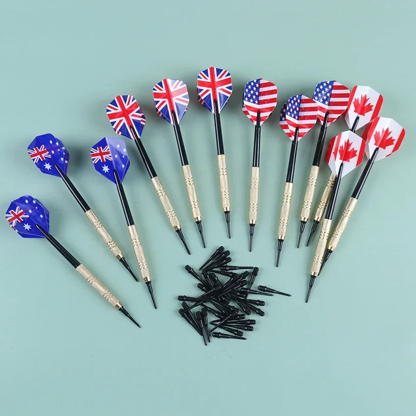 14g Soft Tip Darts Set – 12pcs Professional Safety Darts with 100 Extra Plastic Tips