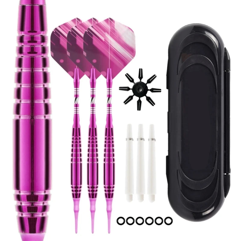 Premium Soft Tip Darts Set – Aluminium Shafts, Brass Barrels & PET Flights with Storage Case