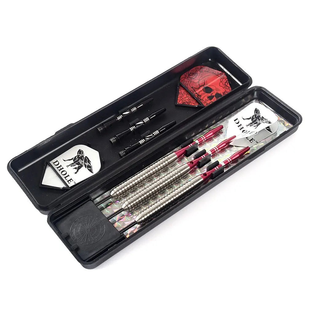 CUESOUL DHOLE Tungsten Steel Tip Darts Set – 20g / 21g / 24g / 25g / 30g + Slim Carry Case