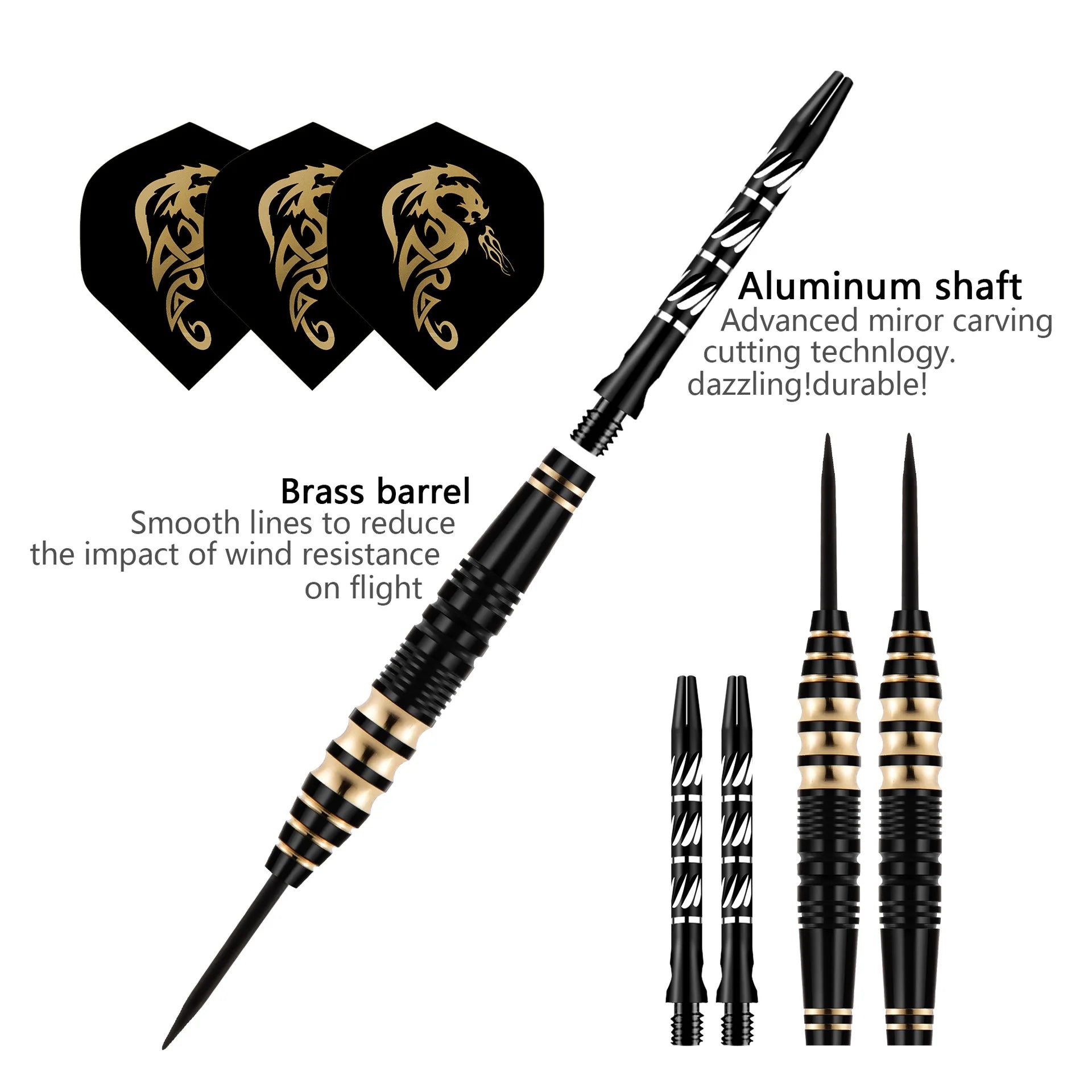 Elite 6-Piece 23g Tungsten Steel Tip Darts Set with Premium Gift Case