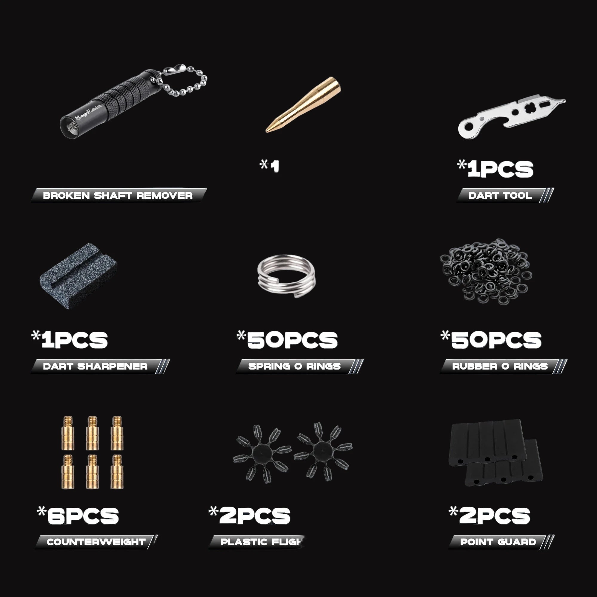MageRbbit Dart Accessories Kit – 195 Piece Bumper Set
