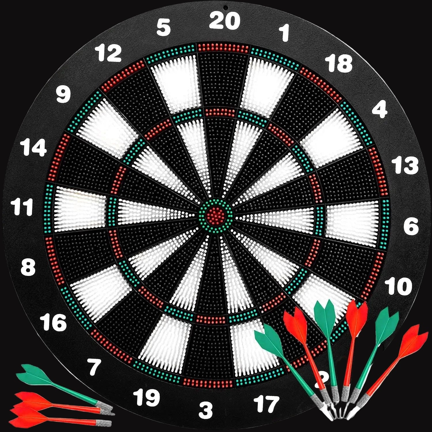 Rubber Dart Board with 6 Soft Tip Darts