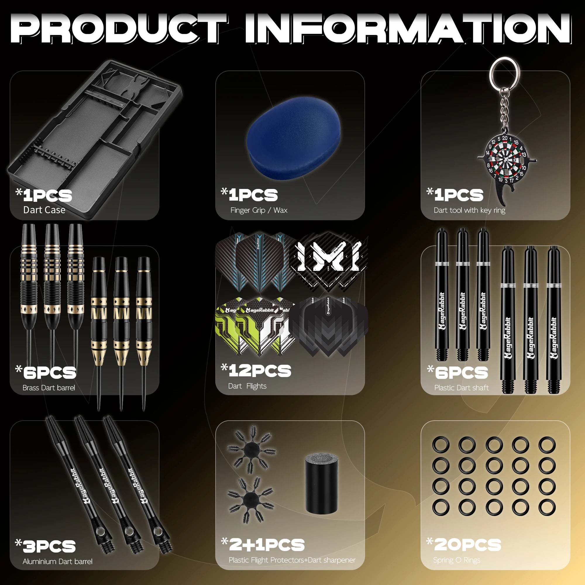 MageRabbit Premium Brass Darts 3 Pack – 23g & 24g